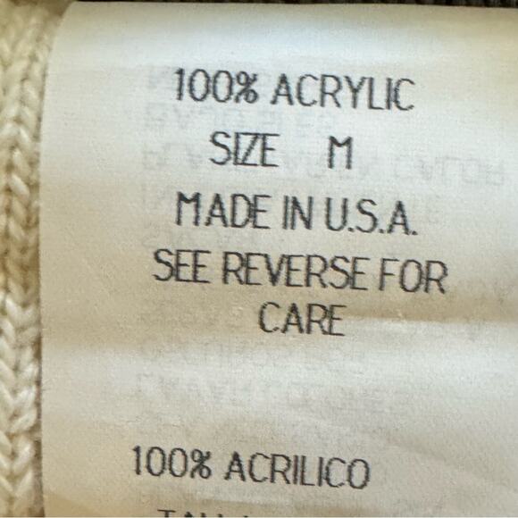 Cricket Lane Collection CLC white bone long sleeve turtleneck sweater size M
 b2 - Picture 4 of 6